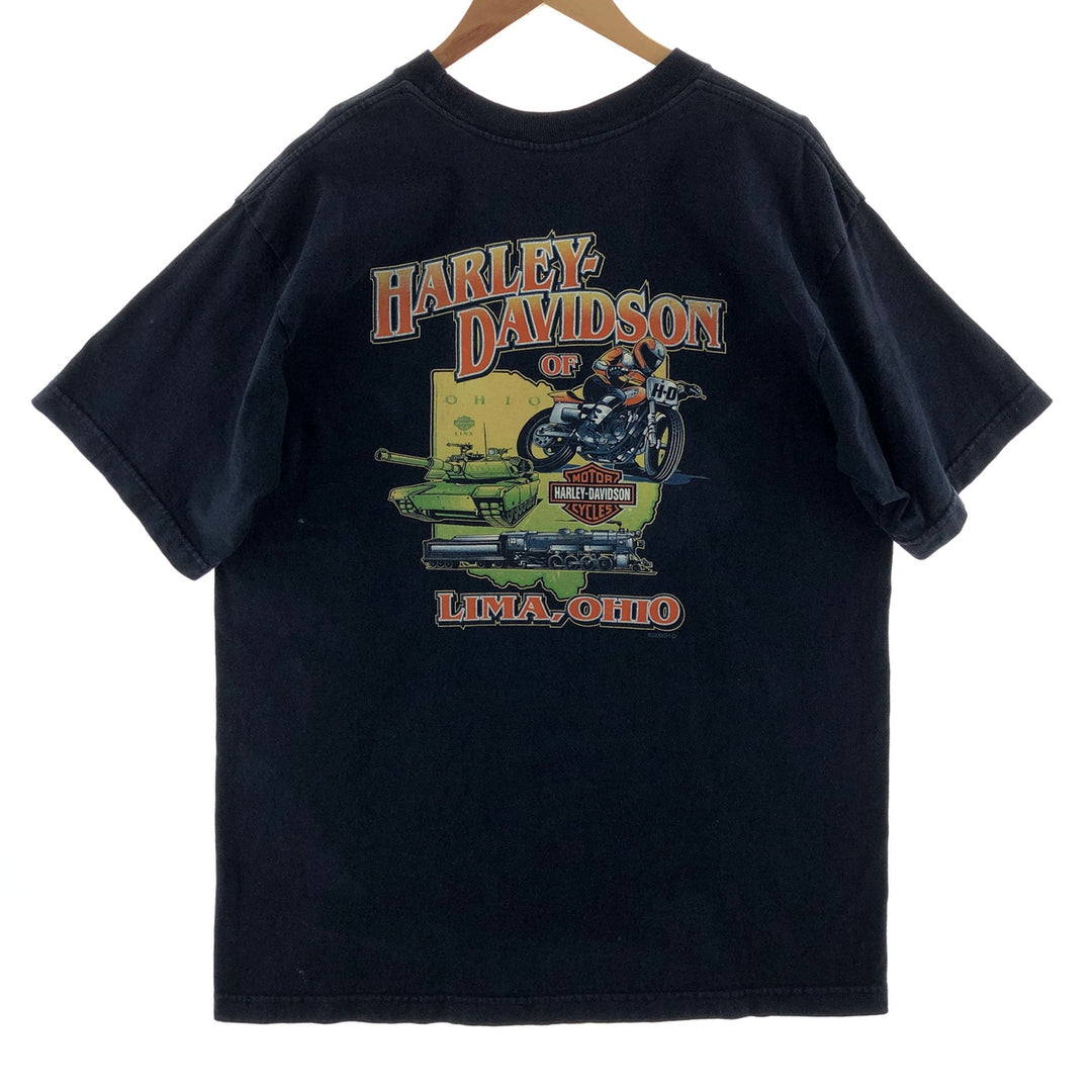 00'S Harley-Davidson Double-sided Print Motorcycle Bike T-Shirt Made in USA Men's XL /eaa381742