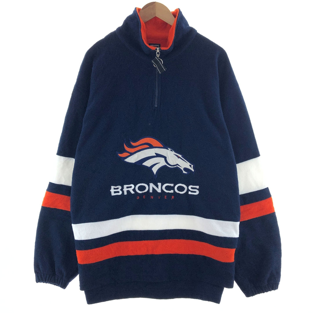 90'S MIRAGE NFL DENVER BRONCOS Denver Broncos Half Zip Fleece Pullover Men's M Vintage /eaa381822