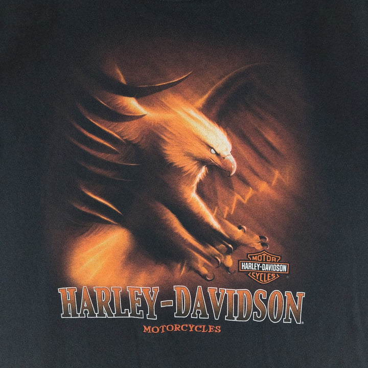 90s~00'S Harley Davidson Eagle Pattern Double-sided Print Motorcycle Bike T-shirt Men's L /eaa381858