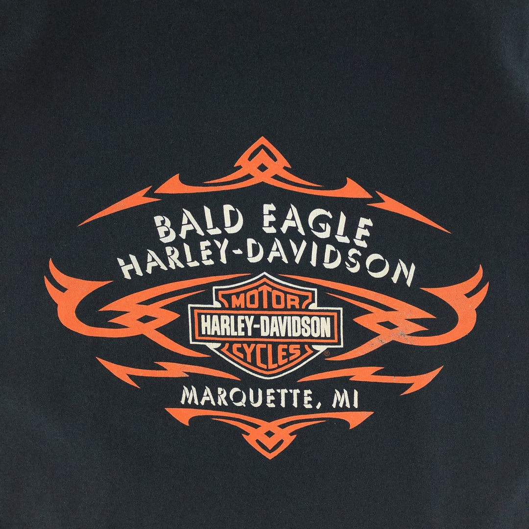 90s~00'S Harley Davidson Eagle Pattern Double-sided Print Motorcycle Bike T-shirt Men's L /eaa381858