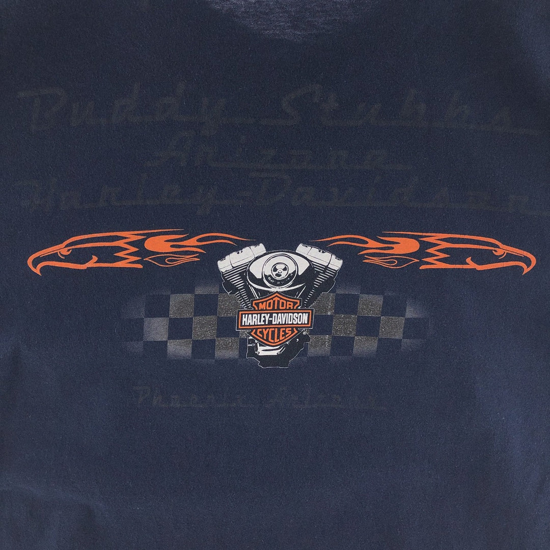 00'S Harley Davidson Eagle Pattern Double-sided Print Motorcycle Bike T-shirt Men's M /eaa381866