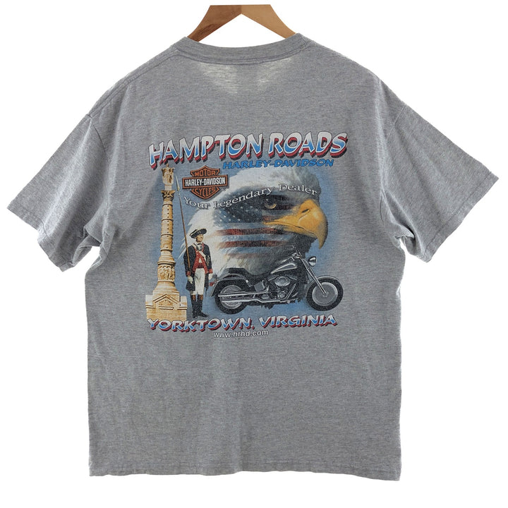 00'S Harley Davidson Eagle Pattern Double-sided Print Motorcycle Bike T-shirt Made in USA Men's L /eaa381917