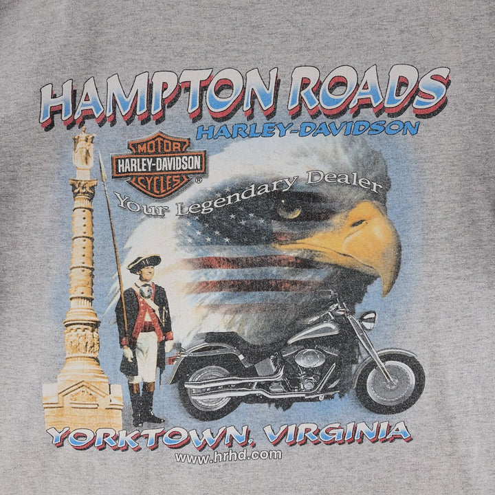 00'S Harley Davidson Eagle Pattern Double-sided Print Motorcycle Bike T-shirt Made in USA Men's L /eaa381917