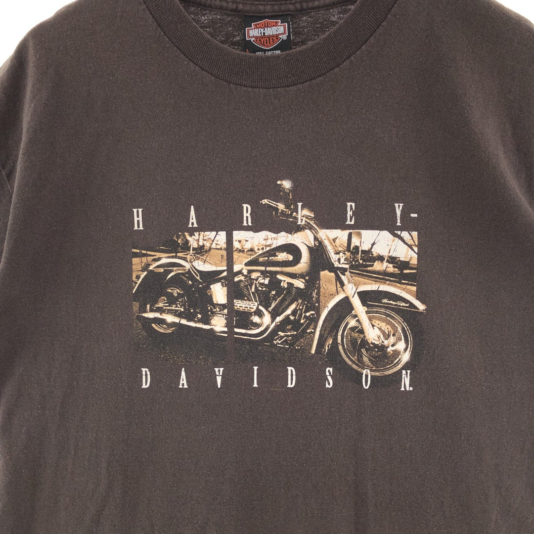 00'S Harley Davidson double-sided print motorcycle bike T-shirt for men, size L /eaa381931