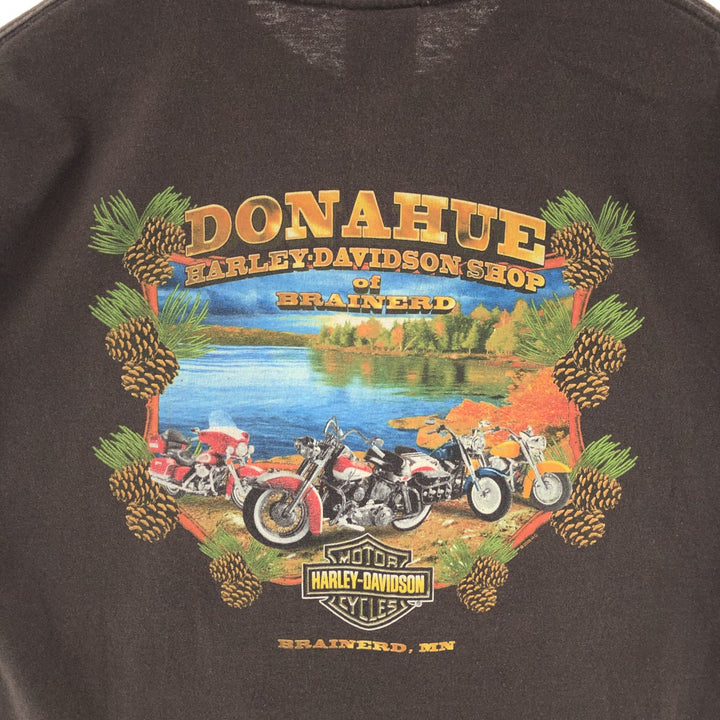 00'S Harley Davidson double-sided print motorcycle bike T-shirt for men, size L /eaa381931