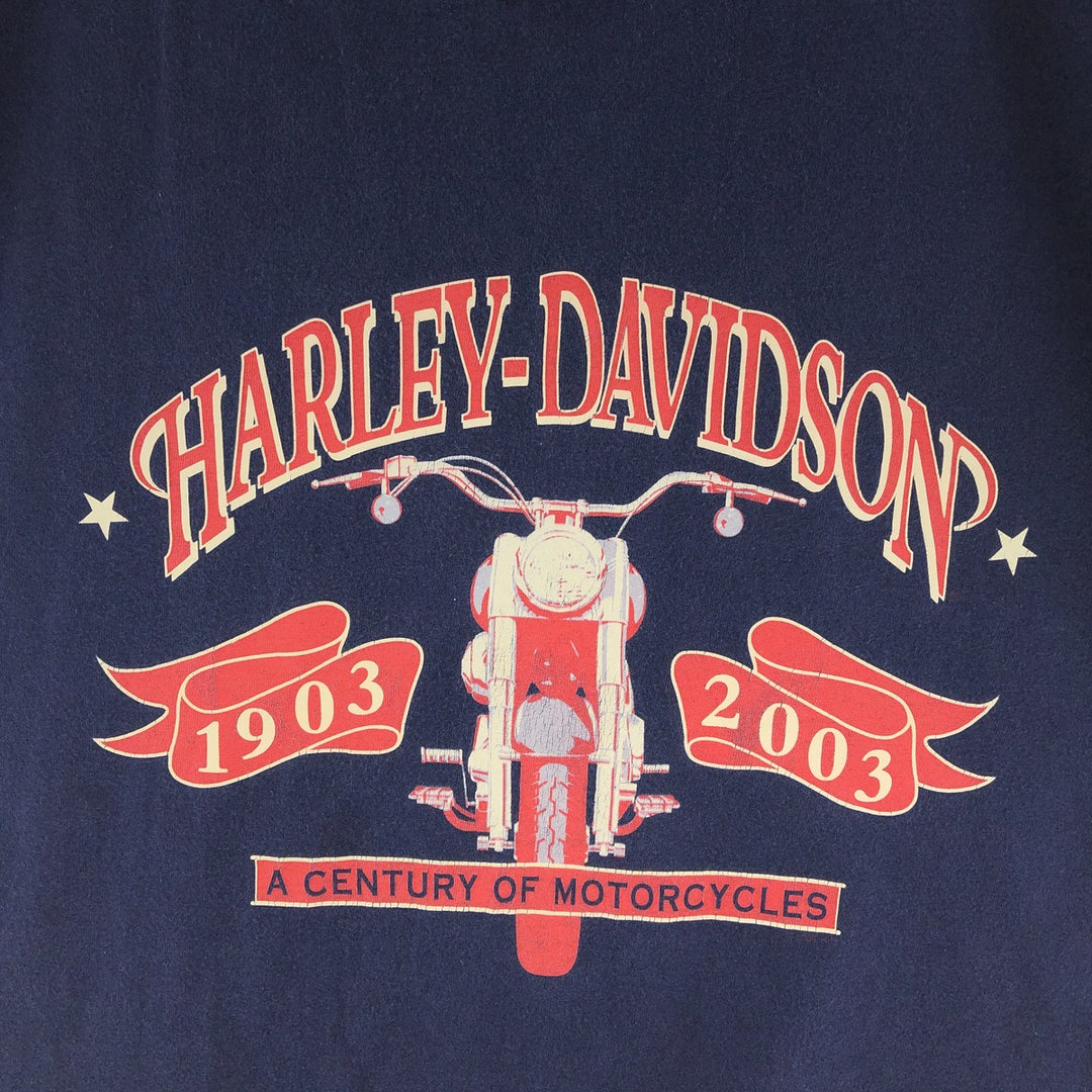 00'S Harley Davidson double-sided print motorcycle bike T-shirt for men, size L /eaa381941