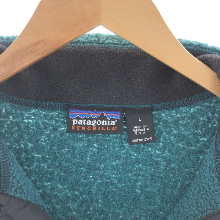 90'S Patagonia SYNCHILLA Half Snap Fleece Pullover Made in USA Men's L Size Vintage /eaa381979