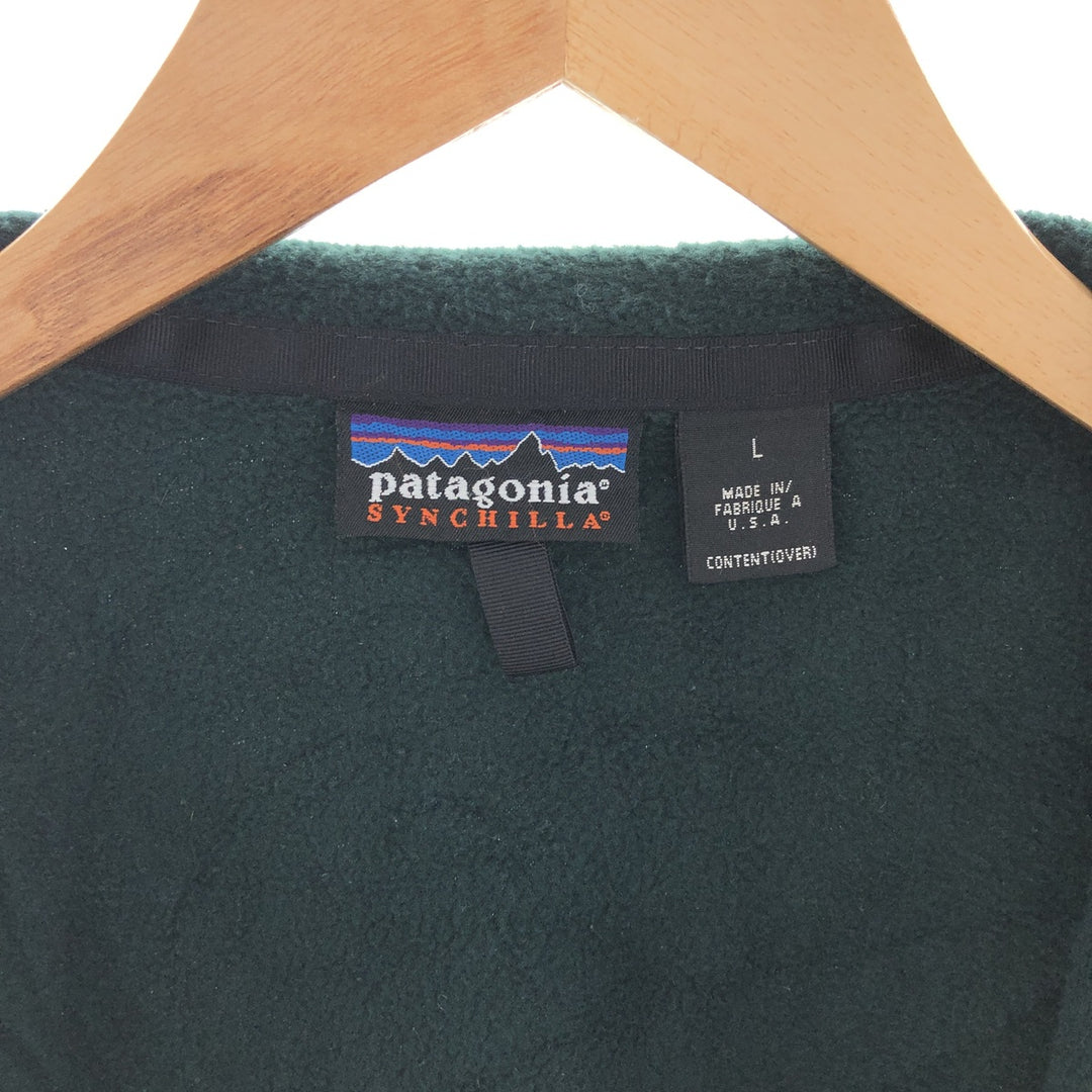 Patagonia SYNCHILLA 25410 fleece jacket made in USA, men's L, vintage / eaa382003