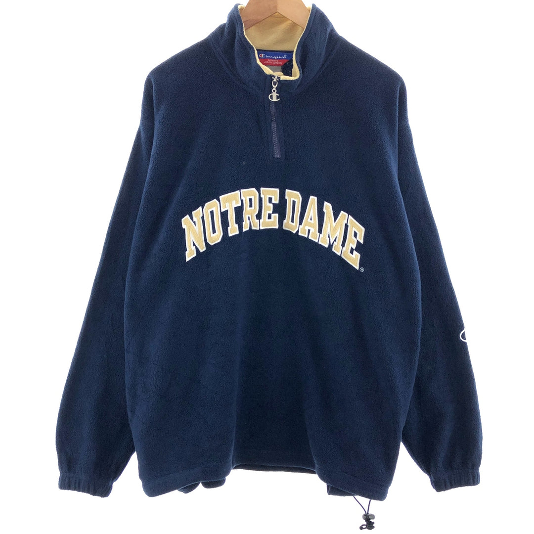 Champion NOTRE DAME Notre Dame University College Half Zip Fleece Pullover Men's XL / eaa382027