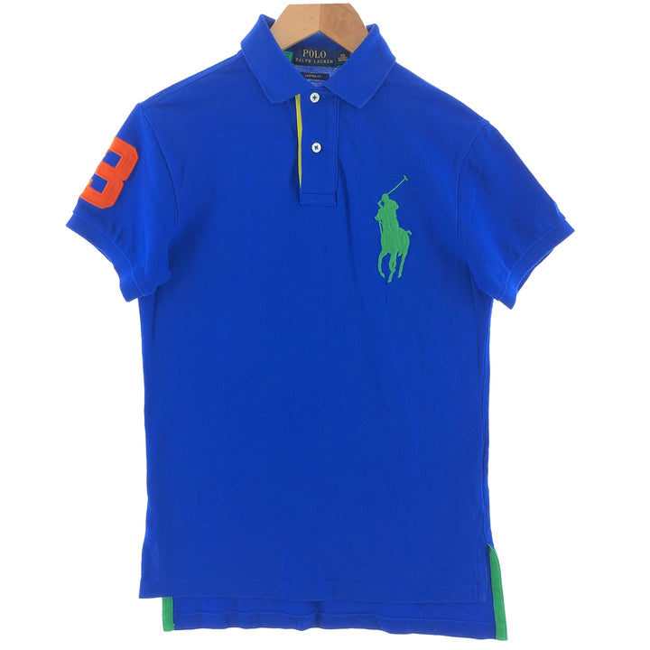 Ralph Lauren POLO RALPH LAUREN CUSTOM FIT Big Pony Short Sleeve Polo Shirt Men's XS cotton blue type Vintage Second Hand