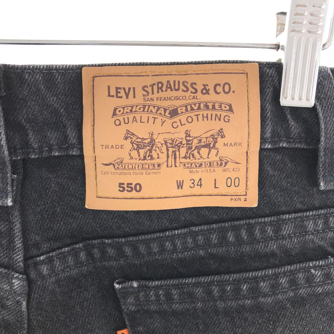 90'S Levi's 550 00 length black denim shorts, made in USA, men's w33, vintage /eaa382125