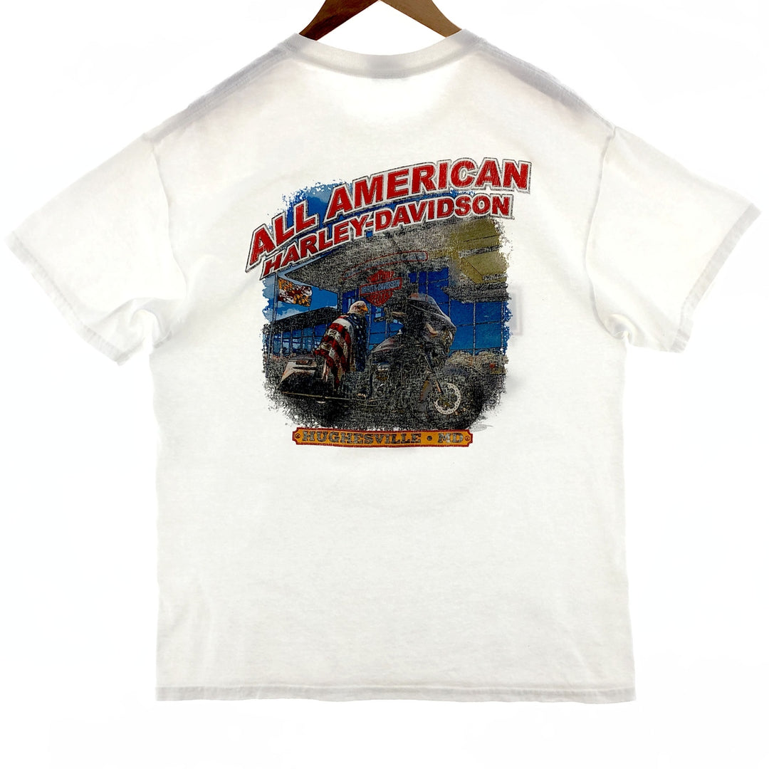 Harley Davidson Eagle Pattern Double-sided Print Triple Print Motorcycle Bike T-Shirt Men's M /eaa382145