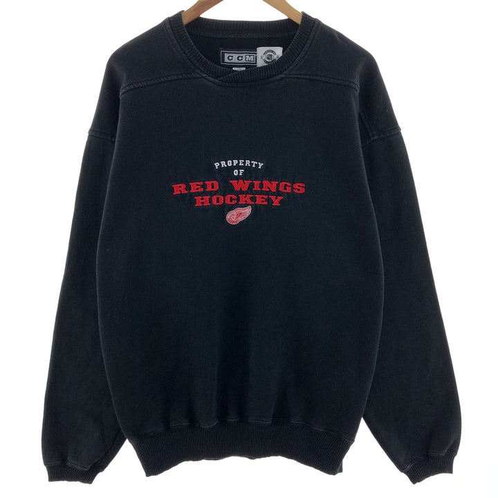 NHL DETROIT RED WINGS Detroit Red Wings Logo Sweatshirt Trainer Made in Canada Men's L /eaa382200