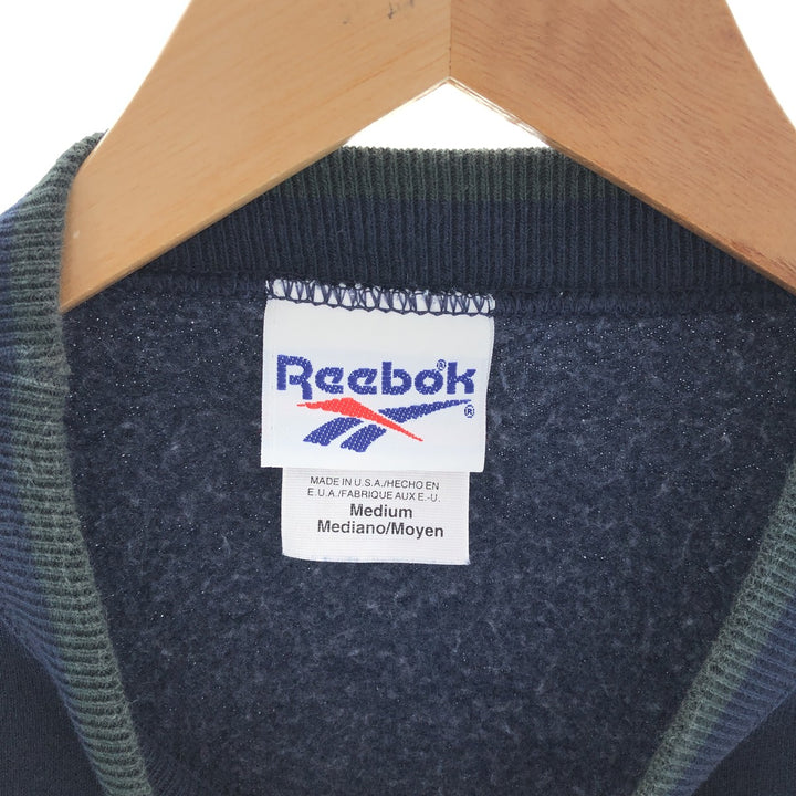 90'S Reebok Logo Sweatshirt Trainer Made in USA Men's M Vintage /eaa382247