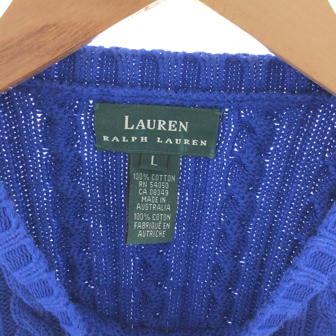 Ralph Lauren LAUREN RALPH LAUREN Cable knit cotton sweater Women's size L / eaa382264