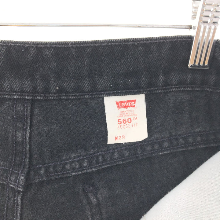 90'S Levi's 560 LOOSE FIT Black Denim Shorts Shorts Made in USA Men's W29 Vintage /eaa382299