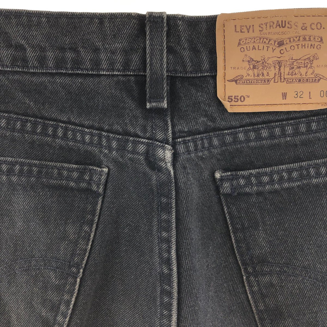 90'S Levi's 550 Black Denim Shorts, Made in USA, Men's, W33, Vintage / eaa382375