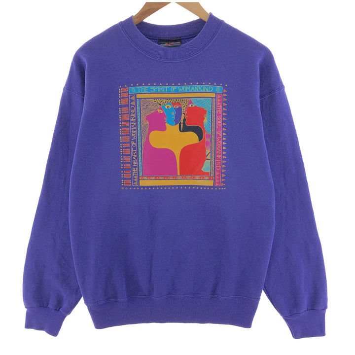 90'S LAUREL BURCH MYTHS MASKS AND MAGK printed sweatshirt, made in USA, men's L, vintage /eaa382421