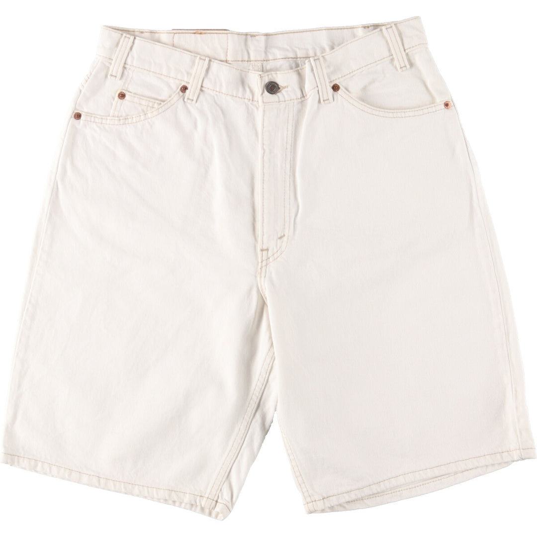 90'S Levi's 560 LOOSE FIT White Denim Shorts, Made in USA, Men's, W34, Vintage / eaa382433