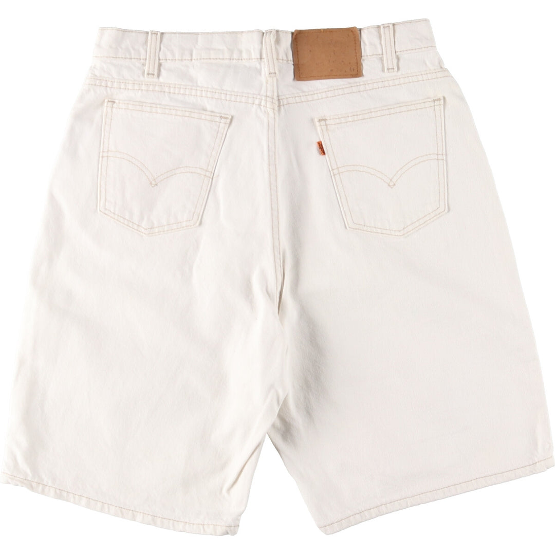 90'S Levi's 560 LOOSE FIT White Denim Shorts, Made in USA, Men's, W34, Vintage / eaa382433