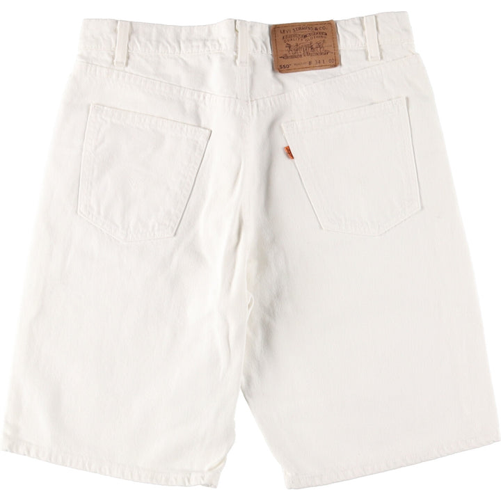 90'S Levi's 550 Relaxed Fit White Denim Shorts, Made in USA, Men's, W34, Vintage /eaa382435