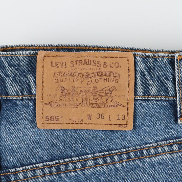 90'S Levi's 565 WIDE LEG denim shorts, half pants, made in USA, men's w37, vintage /eaa382474