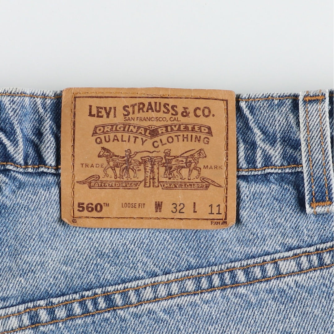 90'S Levi's 560 LOOSE FIT denim shorts, half pants, made in USA, men's size w32, vintage /eaa382495