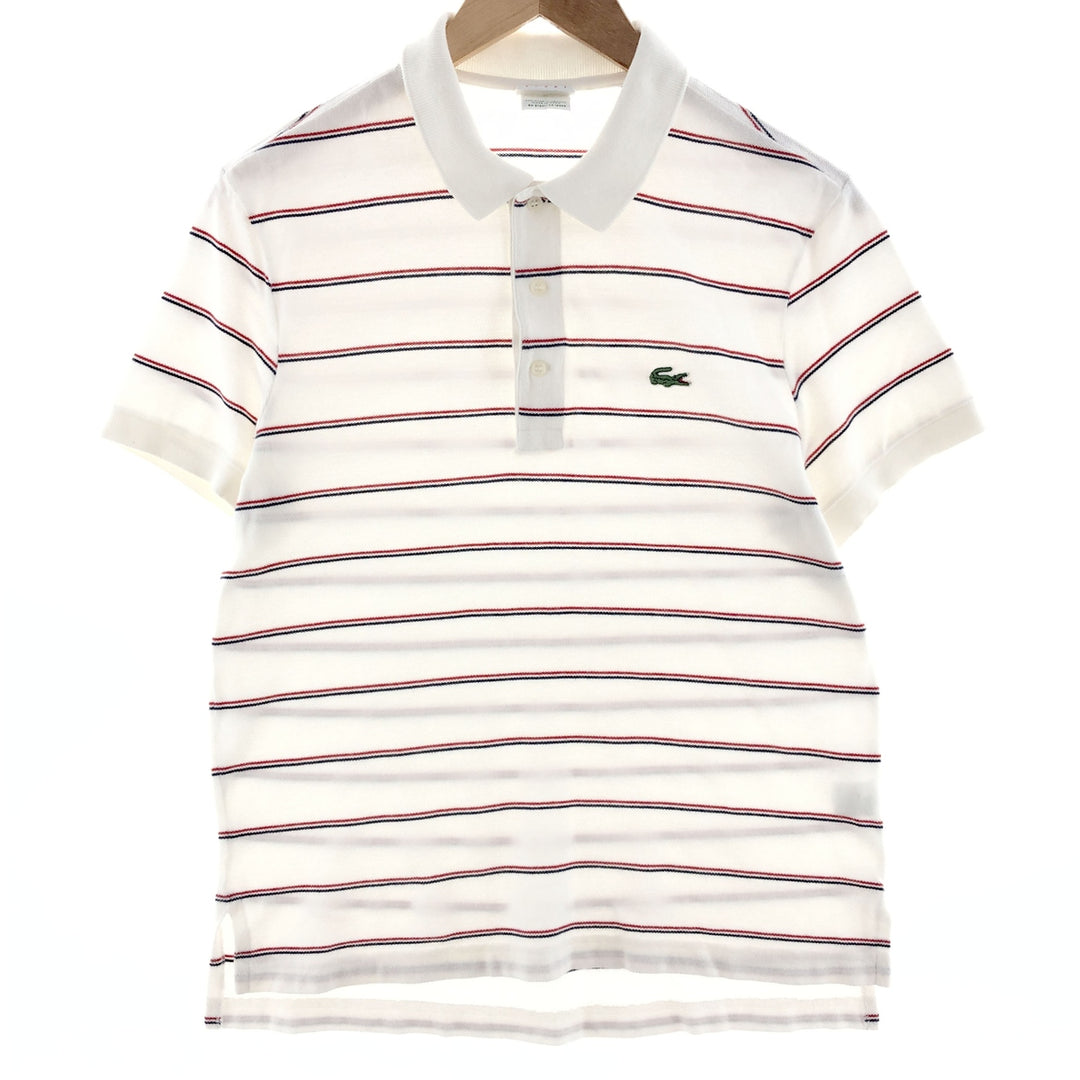 Lacoste LACOSTE French design Border Pattern Short Sleeve Polo Shirt 3 Men's S /eaa382583