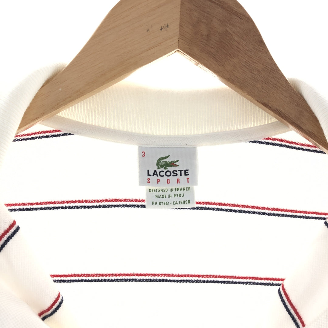 Lacoste LACOSTE French design Border Pattern Short Sleeve Polo Shirt 3 Men's S /eaa382583