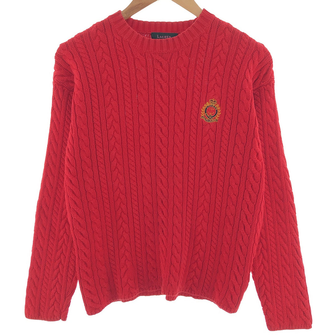 Ralph Lauren LAUREN Cable Knit Cotton Sweater Women's S /eaa382601