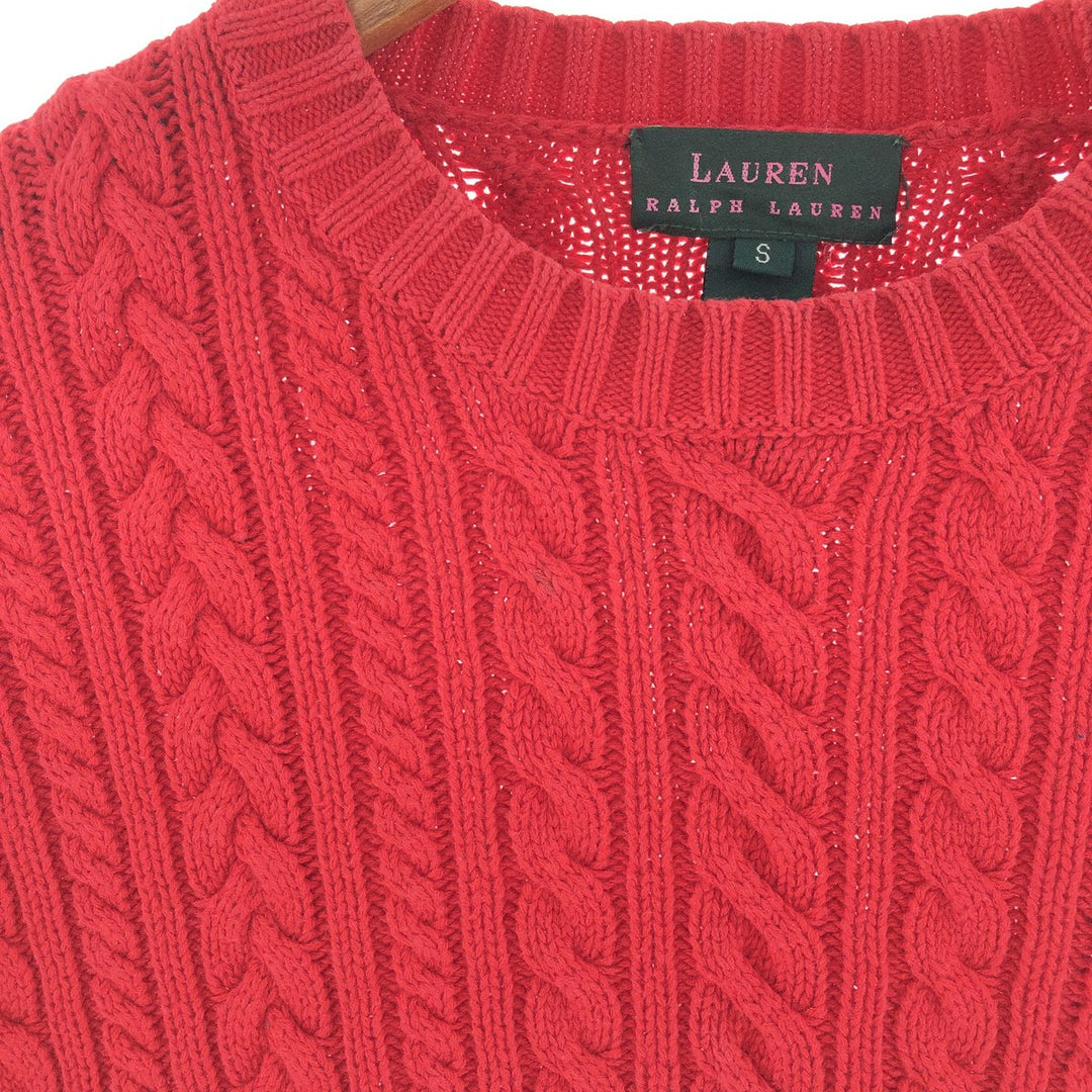 Ralph Lauren LAUREN Cable Knit Cotton Sweater Women's S /eaa382601