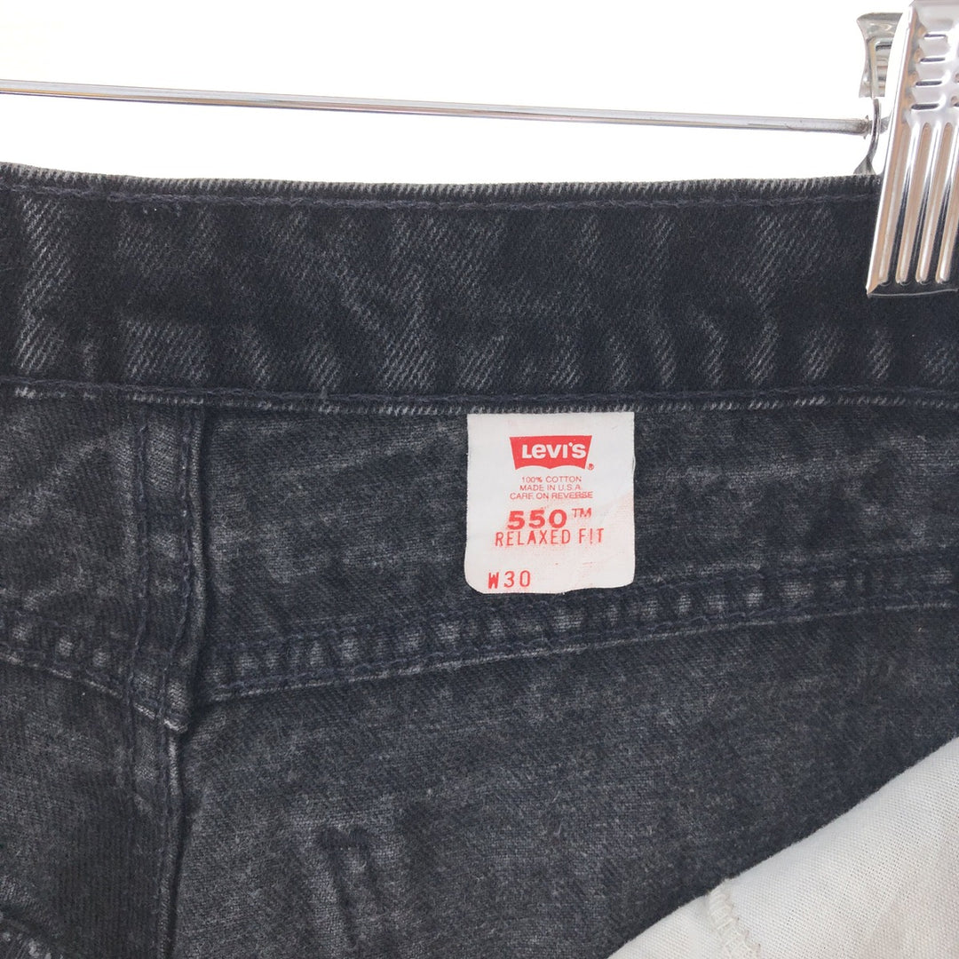 90'S Levi's 550 Relaxed Fit Black Denim Shorts, Made in USA, Men's, W30, Vintage / eaa382690