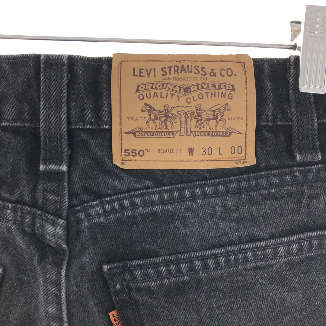 90'S Levi's 550 Relaxed Fit Black Denim Shorts, Made in USA, Men's, W30, Vintage / eaa382690