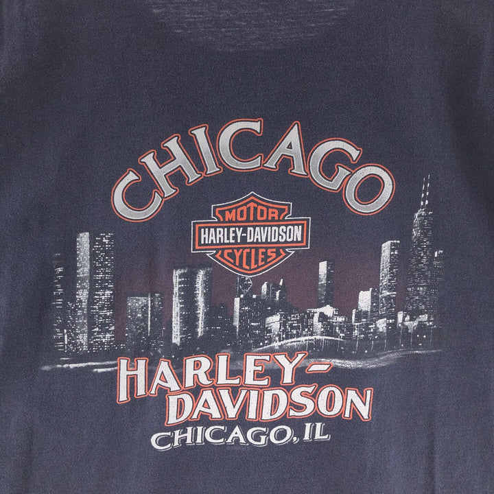 00'S Harley-Davidson HANES Double-sided Print Motorcycle Bike T-Shirt Men's XL /eaa382763