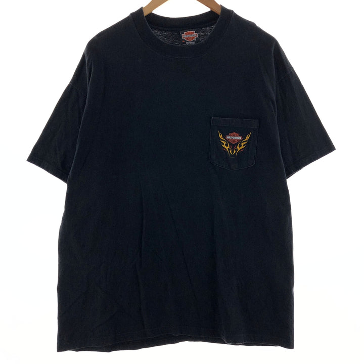 00'S Harley-Davidson HANES Back Print Motorcycle Bike T-Shirt Made in USA Men's XL /eaa382778