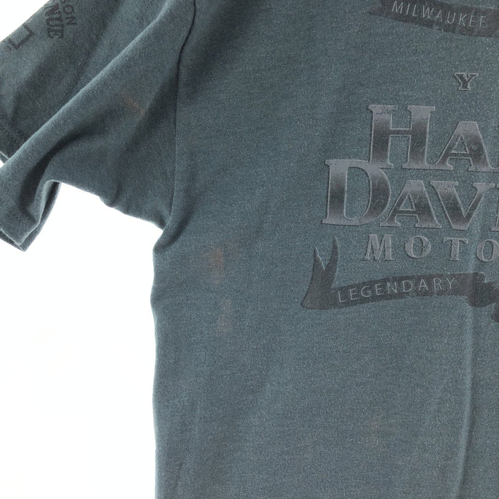 00'S Harley-Davidson HANES Motorcycle Bike T-shirt Made in USA Men's L /eaa382788