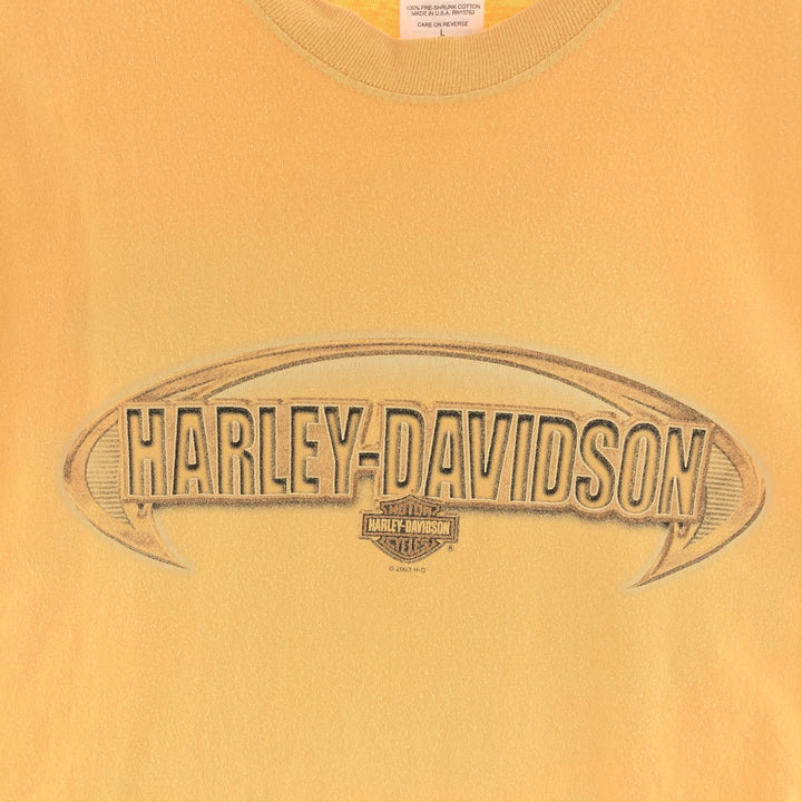 00'S Harley-Davidson HANES Motorcycle Bike T-shirt Made in USA Men's L /eaa382821