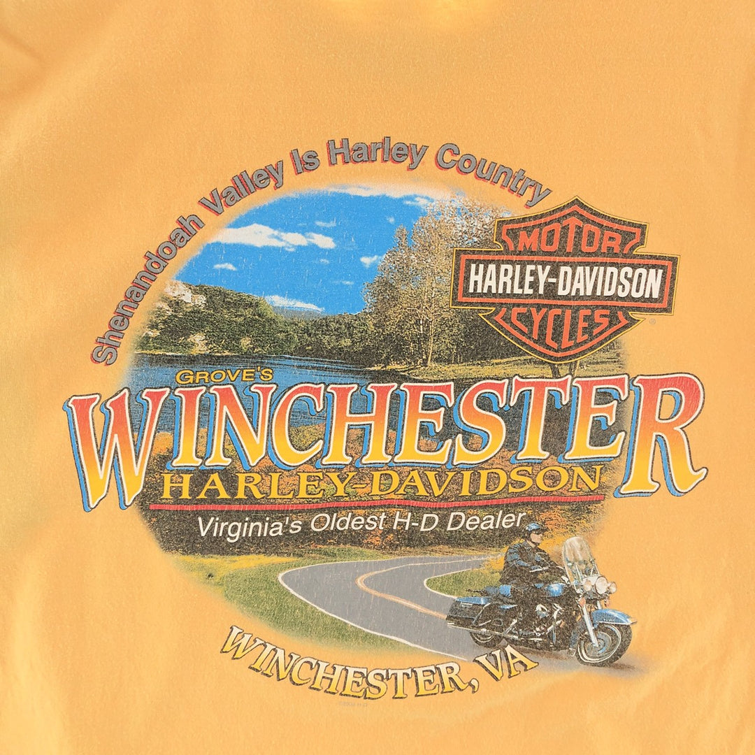 00'S Harley-Davidson HANES Motorcycle Bike T-shirt Made in USA Men's L /eaa382821