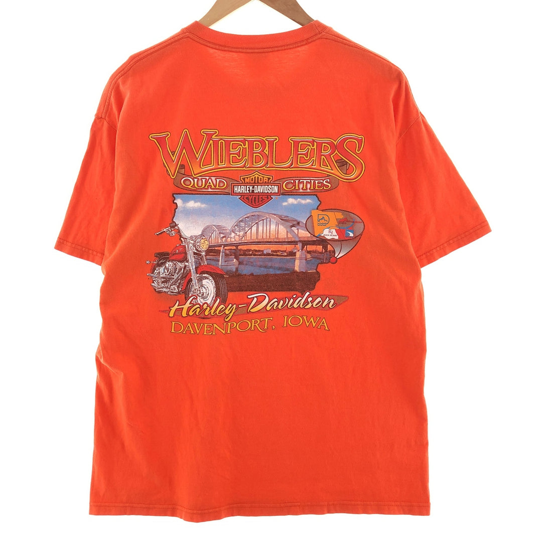 00'S Harley-Davidson HANES Motorcycle Bike T-shirt Made in USA Men's L /eaa382827