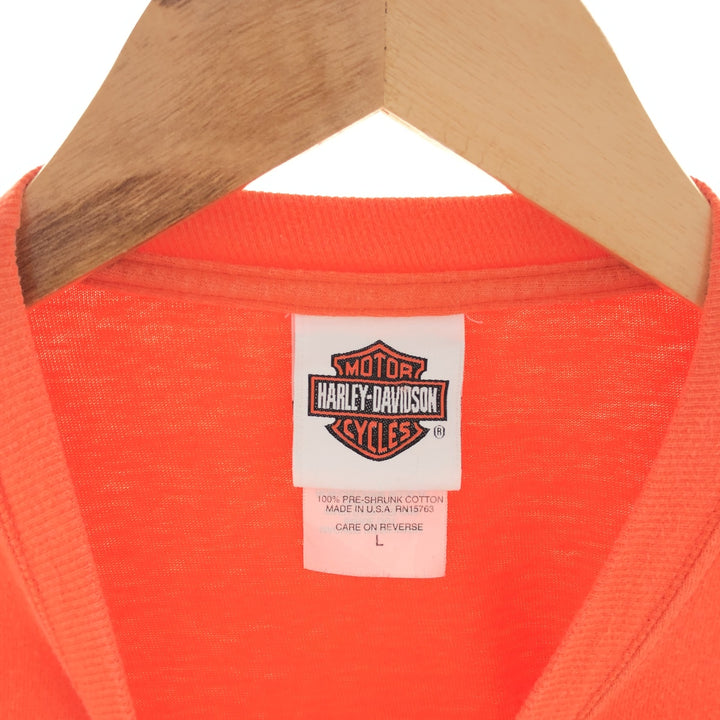 00'S Harley-Davidson HANES Motorcycle Bike T-shirt Made in USA Men's L /eaa382827