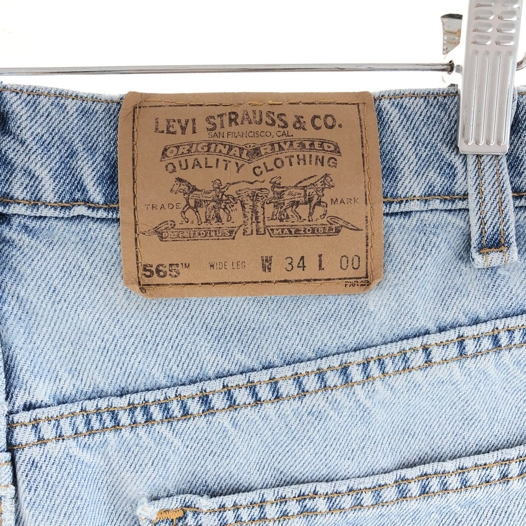 90'S Levi's 565 WIDE LEG denim shorts, half pants, made in USA, men's w34, vintage /eaa382845