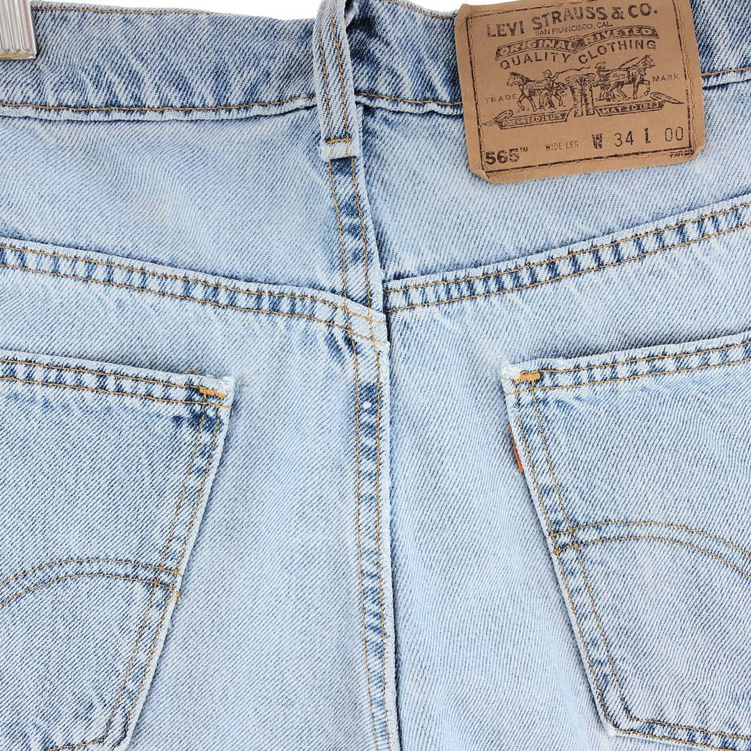 90'S Levi's 565 WIDE LEG denim shorts, half pants, made in USA, men's w34, vintage /eaa382845