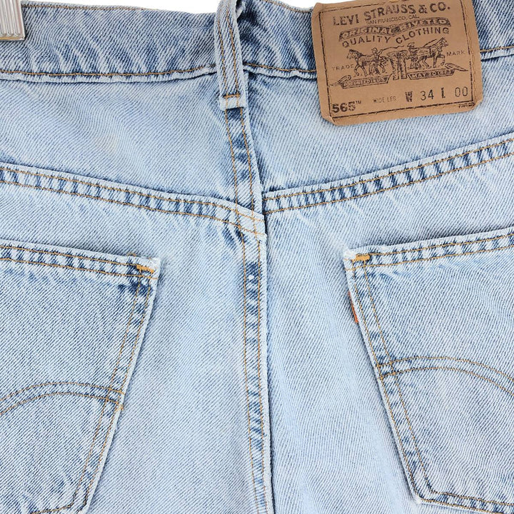 90'S Levi's 565 WIDE LEG denim shorts, half pants, made in USA, men's w34, vintage /eaa382845