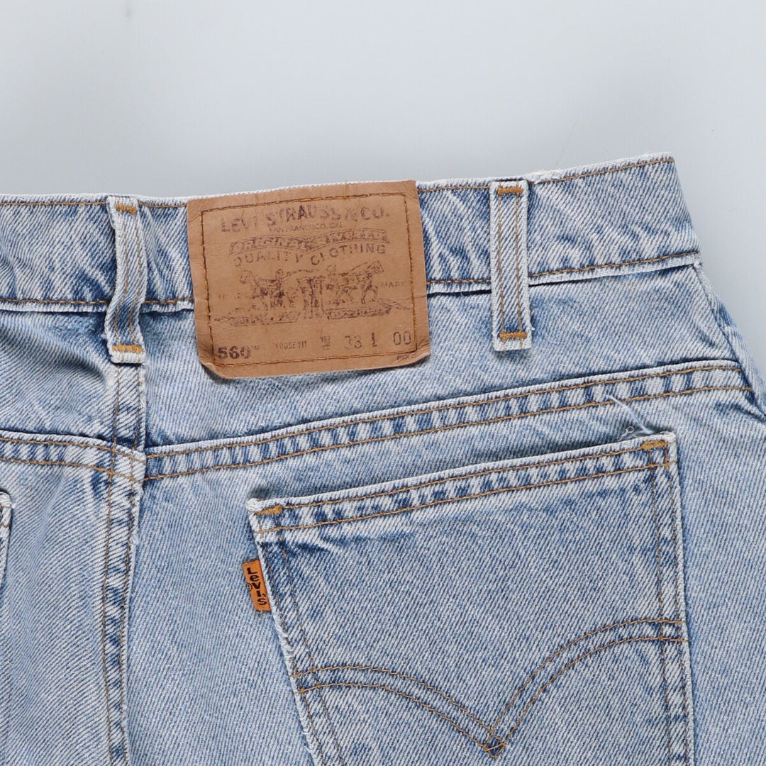 90'S Levi's 560 LOOSE FIT 00 length denim shorts, half pants, men's w33 vintage /eaa382866