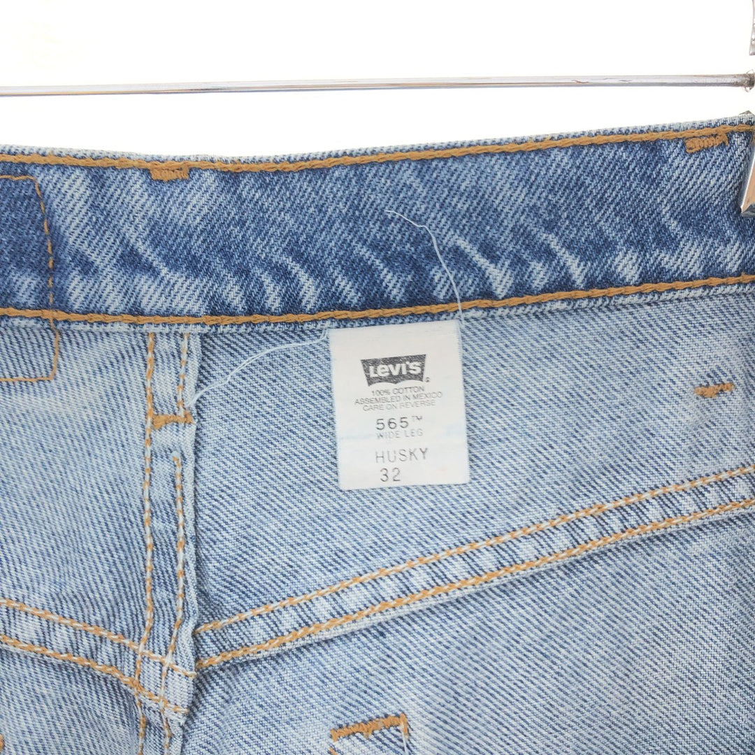 90'S Levi's 565 WIDE LEG denim shorts, half pants, men's w33 vintage /eaa382871