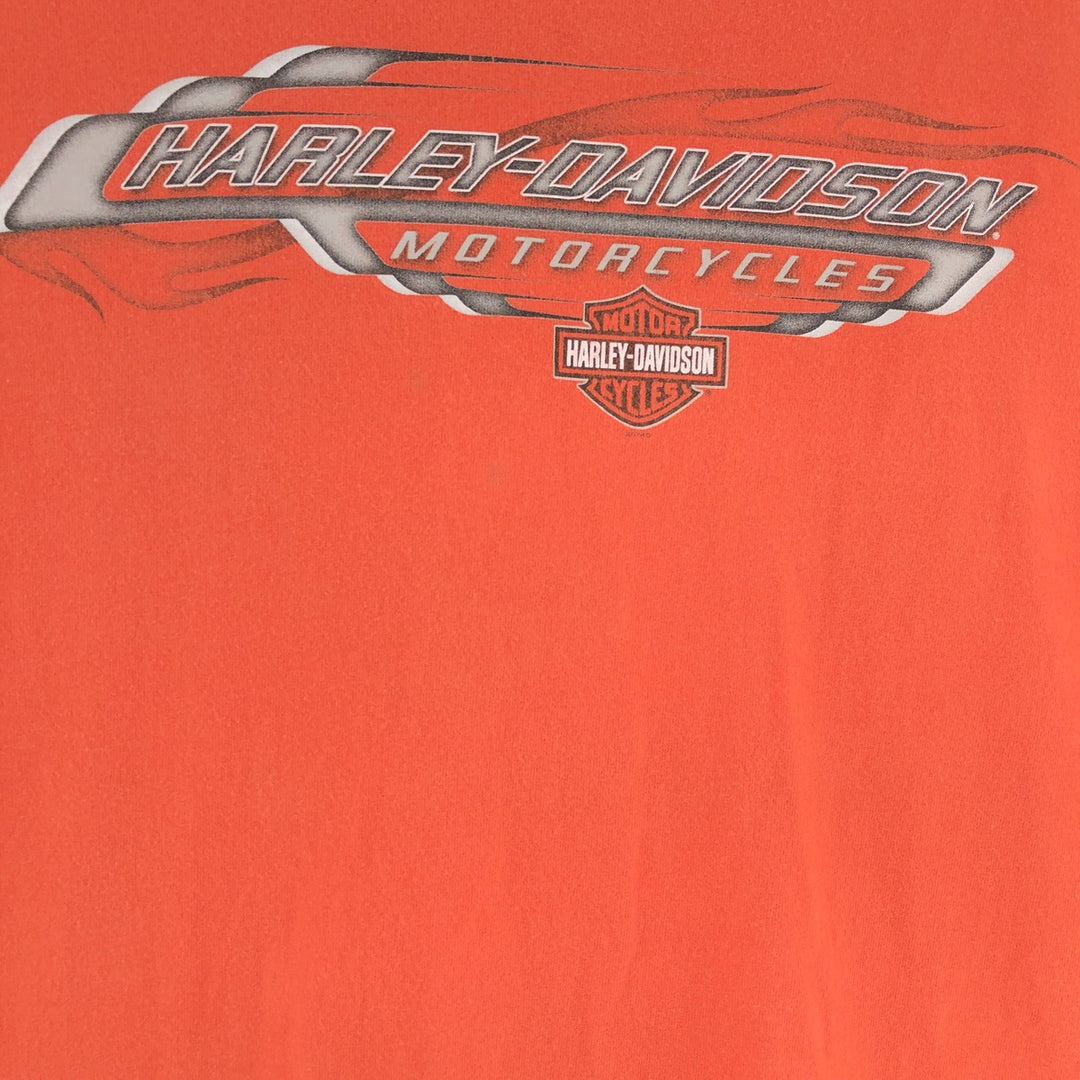 00'S Harley-Davidson Long Sleeve T-Shirt Made in USA Men's XL cotton orange type Vintage Second Hand