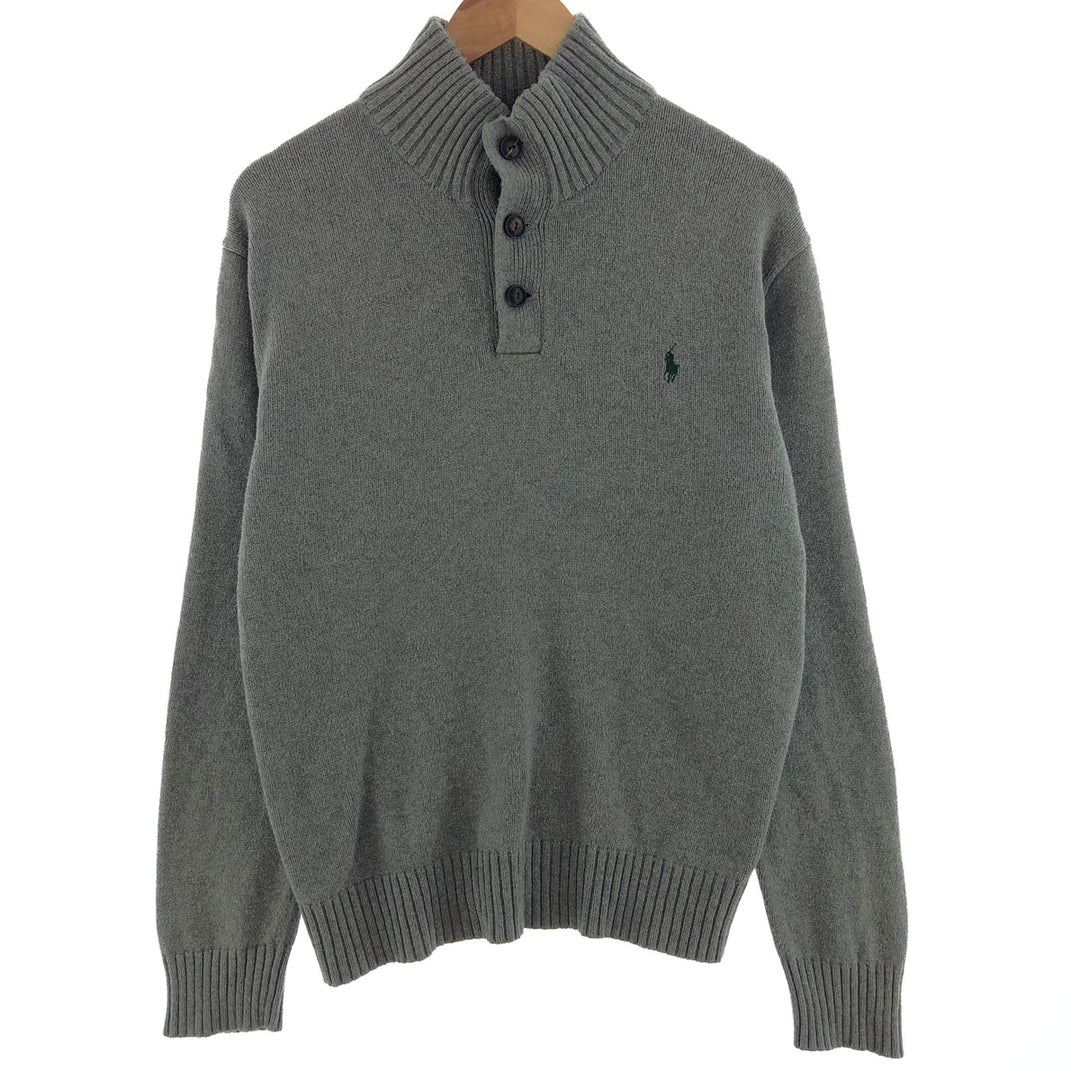 POLO RALPH LAUREN High-neck cotton knit half-button sweater Men's L /eaa382917