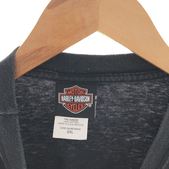 00'S Harley-Davidson HANES Motorcycle Bike T-shirt Made in USA Men's XXL /eaa382992