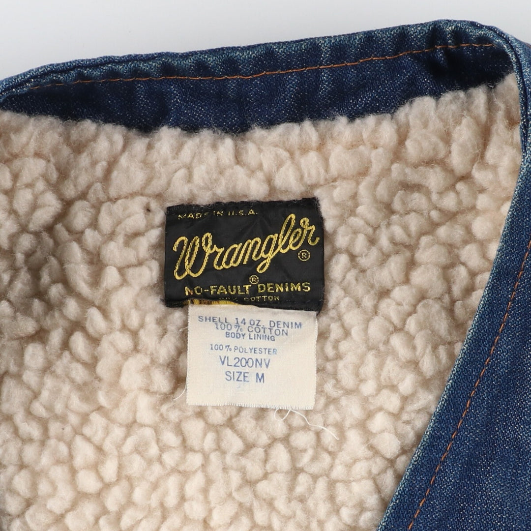 80'S Wrangler denim fleece vest made in USA, men's M, vintage / eaa383078