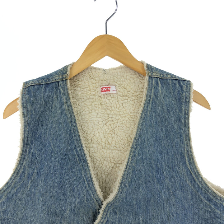 70'S Levi's Orange Tab Denim Boa Vest Men's L Vintage / eaa383079